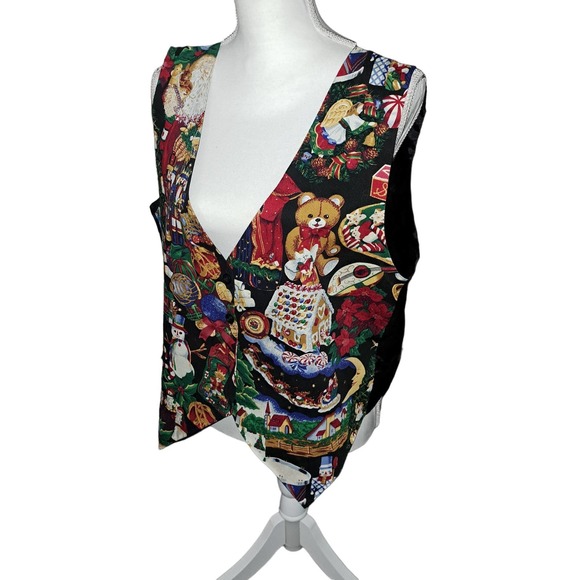 NWT- TWO Adorable Holiday Vests for Men or Women Tie Backs XL - Picture 5 of 11